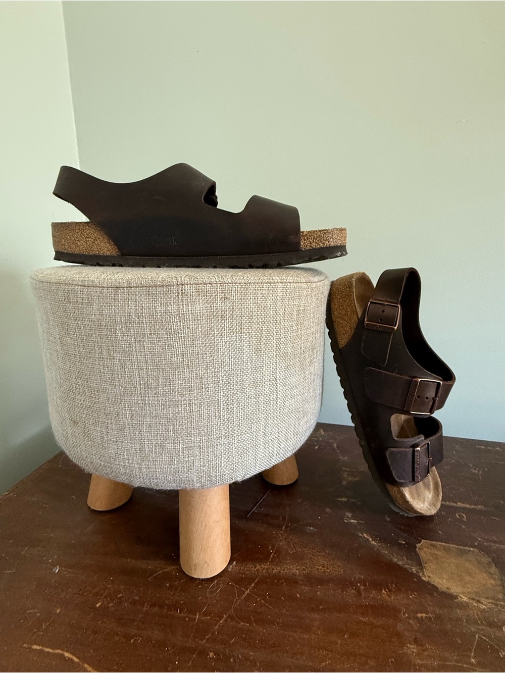 Birkenstock Milano Leather Three-Strap Sandals- size 41